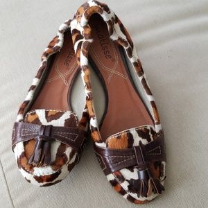 Matisse Pony Hair Animal Print Flats, Size 7